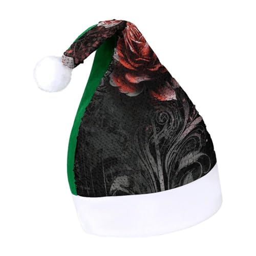 NTVOWPZO Glitzernde Weihnachtsmütze für Erwachsene, flache Rose, glänzende Pailletten, Weihnachtsmütze für Weihnachten, Neujahr, Party, Kopfbedeckung NTVOWPZO Glitzernde Weihnachtsmütze für Erwachsene, flache Rose, glänzende Pailletten, Weihnachtsmütze für Weihnachten, Neujahr, Party, Kopfbedeckung von NTVOWPZO