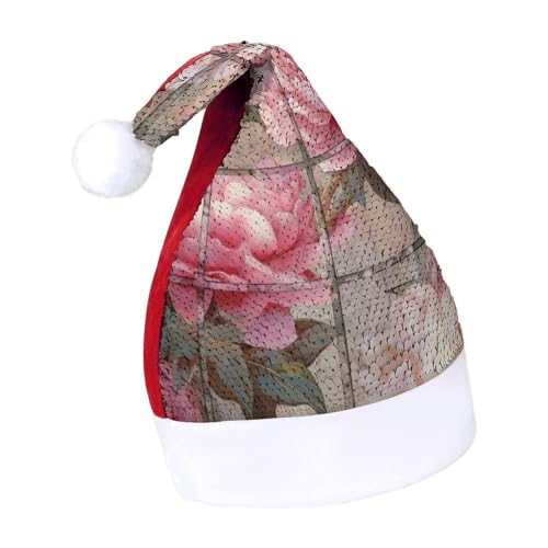 NTVOWPZO Glitzernde Weihnachtsmütze für Erwachsene, hübsche Blumen, glänzende Pailletten, Weihnachtsmütze für Weihnachten, Neujahr, Party, Kopfbedeckung NTVOWPZO Glitzernde Weihnachtsmütze für Erwachsene, hübsche Blumen, glänzende Pailletten, Weihnachtsmütze für Weihnachten, Neujahr, Party, Kopfbedeckung von NTVOWPZO