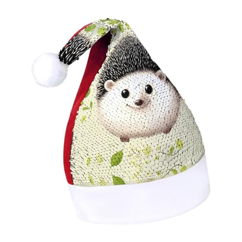 NTVOWPZO Glitzernde Weihnachtsmütze für Erwachsene, niedlicher Igel, glänzende Pailletten, Weihnachtsmütze für Weihnachten, Neujahr, Party, Kopfbedeckung NTVOWPZO Glitzernde Weihnachtsmütze für Erwachsene, niedlicher Igel, glänzende Pailletten, Weihnachtsmütze für Weihnachten, Neujahr, Party, Kopfbedeckung von NTVOWPZO