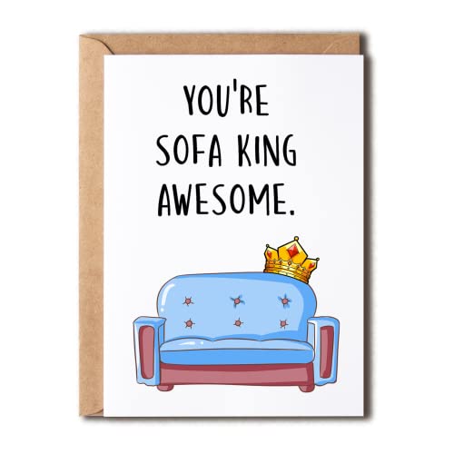 NTVShop Lustiges Wortspiel You're Sofa King Awesome – Dankeskarte für Schwester, Bruder, Freund – lustige Ermutigungskarten NTVShop Lustiges Wortspiel You're Sofa King Awesome – Dankeskarte für Schwester, Bruder, Freund – lustige Ermutigungskarten von NTVShop