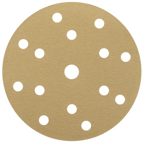 NTools HMF 7 Schleifpapier 150mm Klett, 180 Körnung | Schleifscheiben 150mm Klett 15 Loch für Rund Exzenterschleifer | Aluminiumoxid Schleifscheiben-Pads | Schleifpapier 180 Körnung | 10 Stück Set von Ntools