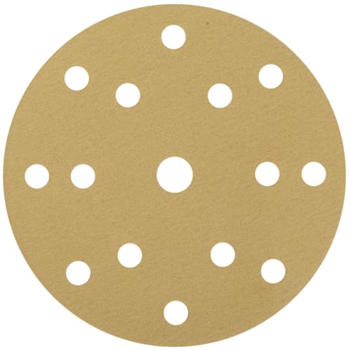 NTools HMF 7 Schleifpapier 150mm Klett, 240 Körnung | Schleifscheiben 150mm Klett 15 Loch für Rund Exzenterschleifer | Aluminiumoxid Schleifscheiben-Pads | Schleifpapier 240 Körnung | 10 Stück Set von Ntools
