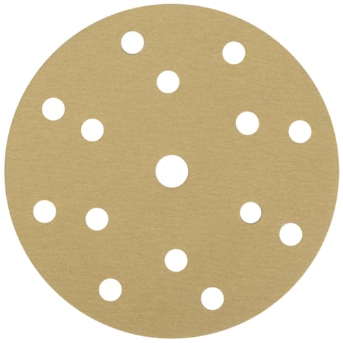 NTools HMF 7 Schleifpapier 150mm Klett, 320 Körnung | Schleifscheiben 150mm Klett 15 Loch für Rund Exzenterschleifer | Aluminiumoxid Schleifscheiben-Pads | Schleifpapier 320 Körnung | 10 Stück Set von Ntools