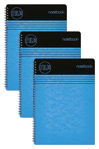 NU Notizbücher – Craze Cloud Range – A5 blaues Notizbuch – Spiralbindung – Schreibwaren-Notizbücher – linierter Notizblock – 110 Seiten – Multipack mit 3 Stück von NU