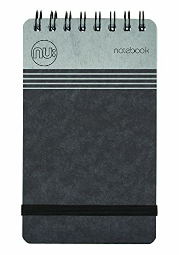 NU Notizbücher – Craze Cloud Range – A7 schwarzes Notizbuch – Spiralbindung – Schreibwaren-Notizbücher – linierter Notizblock – 110 Seiten von NU