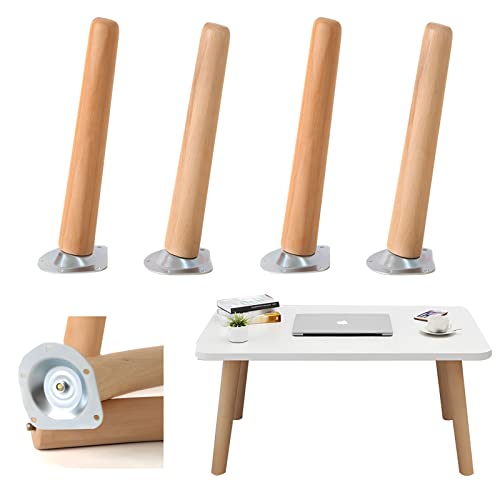 Holz Tischbeine 35cm, 4 Stück Massivholz Ersatz Möbelfüße Möbelbeine mit Montageplatte Gummipads für Tisch Sofa Bett Schrank Couch Holz Tischbeine 35cm, 4 Stück Massivholz Ersatz Möbelfüße Möbelbeine mit Montageplatte Gummipads für Tisch Sofa Bett Schrank Couch von NUACOS