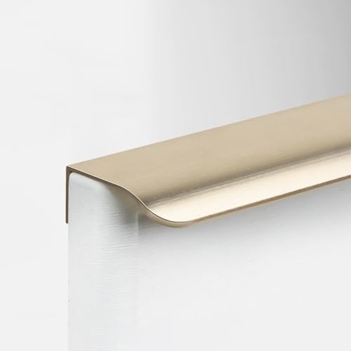 NUACOS Schrankgriff Versteckter Schubladengriff Aluminium Möbelgriffe, Geschwungener Cabinet Handles für Garderobe Kücheng Schrank Schublade,Brushed Gold,400mm von NUACOS