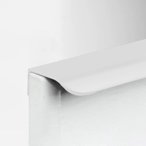 NUACOS Schrankgriff Versteckter Schubladengriff Aluminium Möbelgriffe, Geschwungener Cabinet Handles für Garderobe Kücheng Schrank Schublade,Weiß,800mm von NUACOS