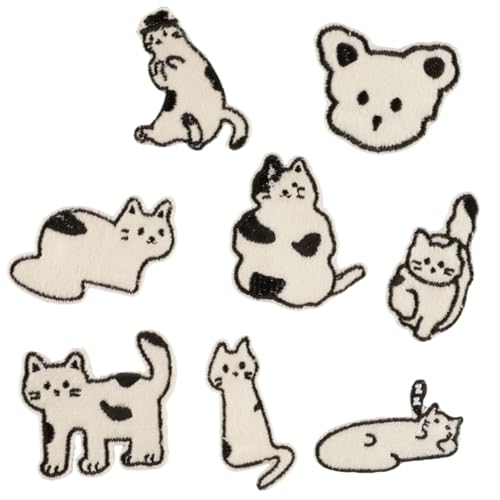 8 Stück Cartoon Katze Iron Patches für Tierreparatur Stickerei Dekoration Kleidung Tasche 8 Stück Cartoon Katze Iron Patches für Tierreparatur Stickerei Dekoration Kleidung Tasche von NUEAYMS