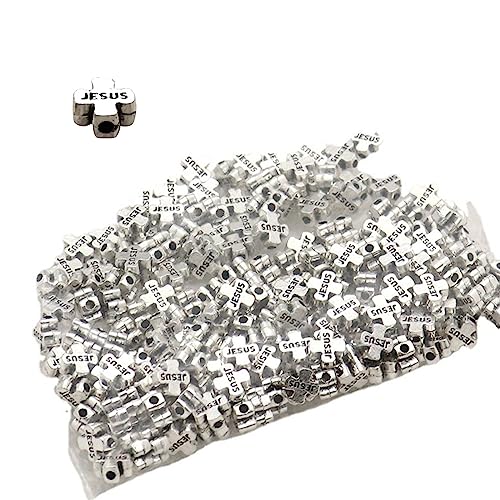 NUEAYMS 100 Stück antike Legierung Kreuz lose Perlen kleines Loch Kruzifix Kreuz Charm Abstandshalter Perlen handgefertigte Armbänder Zubehör Kreuz Charm Perlen Schmuckherstellung von NUEAYMS