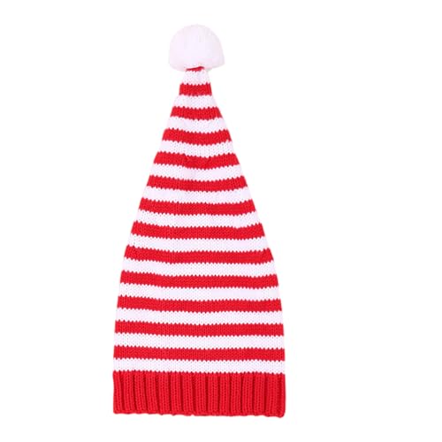 NUEAYMS Festival Elves Gestreifte Mütze für Erwachsene und Kinder, warm, Winter, Weihnachten, Weihnachtsmannmütze, Partyhut, B, Medium von NUEAYMS