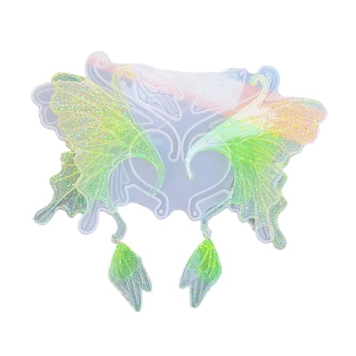Silikonform für Ohrclips mit Elfenmotiv, Motiv: Schmetterling, Feenflügel, kein Piercing, Ohrringe, Epoxidharz, Gießformen, Ohrbedeckungen, Schmuck, Anhängerformen von NUEAYMS