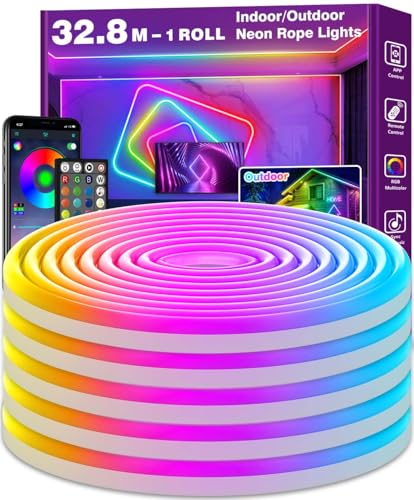 10m LED Neon Seillichter, Steuerung mit App/Fernbedienung, Flexibles LED Seillicht, Mehrere Modi, IP65 Outdoor RGB Neonlichter Wasserdicht 10m LED Neon Seillichter, Steuerung mit App/Fernbedienung, Flexibles LED Seillicht, Mehrere Modi, IP65 Outdoor RGB Neonlichter Wasserdicht von NUERPO