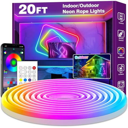 6m LED Neon Seillichter, Steuerung mit App/Fernbedienung, Flexibles LED Seillicht, Mehrere Modi, IP65 Outdoor RGB Neonlichter Wasserdicht 6m LED Neon Seillichter, Steuerung mit App/Fernbedienung, Flexibles LED Seillicht, Mehrere Modi, IP65 Outdoor RGB Neonlichter Wasserdicht von NUERPO