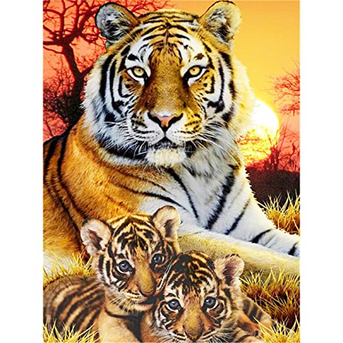 NUISX Reuzstich Stickpackung 11Ct Sticken Set Erwachsene Kreuzstich 40X50Cm Tiger Animal Bedruckter Stoff 11Ct Kreuzstich Diy Stickbilder Vorgedruckt Kreuzstich Für Anfänger Home Decor von NUISX