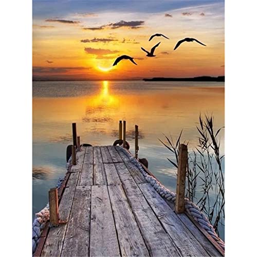 Reuzstich Stickpackung 11Ct Sticken Set Erwachsene Kreuzstichlandschaft Sonnenuntergang Strand Wellen Gedruckt 11Ct Kreuzstich,40X50Cm Diy Stickbilder Vorgedruckt Kreuzstich Für Anfänger Home Decor von NUISX