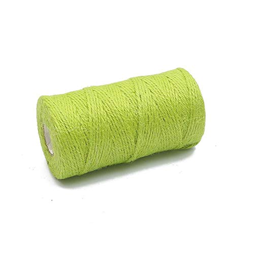 1 stück 2mm 100 Meter Natürliche Leinwand Jute Schnur Hanf Seil Party Hochzeit Geschenk Geschenk Wickelschnüre Thread DIY Floristen Handwerk Dekor (Farbe : Neon Green) von NUJA