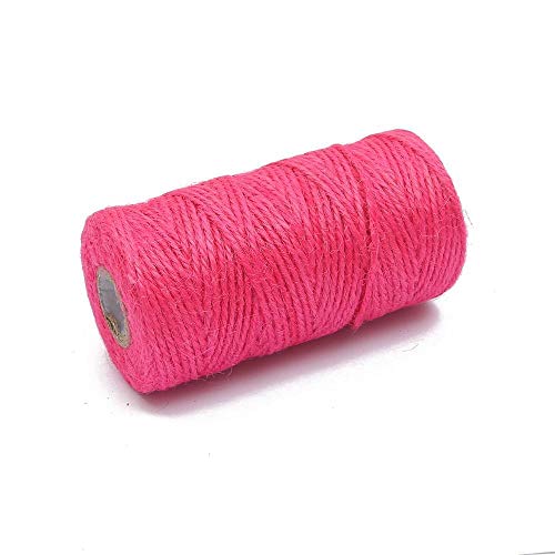 NUJA 1 stück 2mm 100 Meter Natürliche Leinwand Jute Schnur Hanf Seil Party Hochzeit Geschenk Geschenk Wickelschnüre Thread DIY Floristen Handwerk Dekor (Farbe : Fuchsia) von NUJA