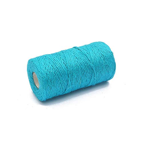NUJA 1 stück 2mm 100 Meter Natürliche Leinwand Jute Schnur Hanf Seil Party Hochzeit Geschenk Geschenk Wickelschnüre Thread DIY Floristen Handwerk Dekor (Farbe : Turquoise) von NUJA