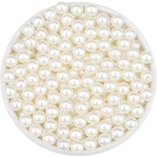NUKAYAI 200 Stück 12 mm Perlen zur Schmuckherstellung, niedliche lose weiße Acrylperlen zum Basteln, Charm-Perlen mit Loch für Halsketten, Ohrringe, Armbänder, Bastelarbeiten, Vasenfüller NUKAYAI 200 Stück 12 mm Perlen zur Schmuckherstellung, niedliche lose weiße Acrylperlen zum Basteln, Charm-Perlen mit Loch für Halsketten, Ohrringe, Armbänder, Bastelarbeiten, Vasenfüller von NUKAYAI