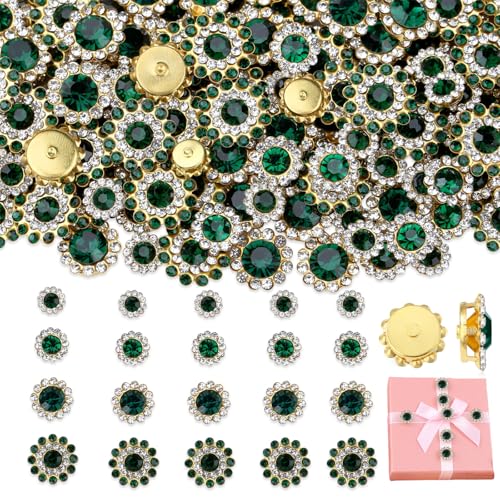 NUKAYIA 200 Stück dunkelgrüne Strasssteine zum Aufnähen, 8 mm, 10 mm, 12 mm, 14 mm, Glassteine, Kristall-Diamanten zum Basteln, Blume, flache Rückseite, grüne Strasssteine für Kleidung, Schuhe, Gürtel NUKAYIA 200 Stück dunkelgrüne Strasssteine zum Aufnähen, 8 mm, 10 mm, 12 mm, 14 mm, Glassteine, Kristall-Diamanten zum Basteln, Blume, flache Rückseite, grüne Strasssteine für Kleidung, Schuhe, Gürtel von NUKAYAI