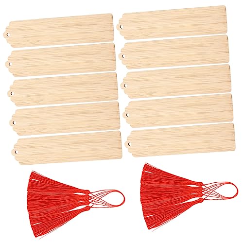 NULYLU 10 Sätze Teiliges Diy Blanko Lesezeichen aus Holz Handgefertigte Hängende Tags Rechteckige Blanko Seitenmarker Bemalen Scrapbooking Dekoration Personalisierbar mit Roten Quasten NULYLU 10 Sätze Teiliges Diy Blanko Lesezeichen aus Holz Handgefertigte Hängende Tags Rechteckige Blanko Seitenmarker Bemalen Scrapbooking Dekoration Personalisierbar mit Roten Quasten von NULYLU
