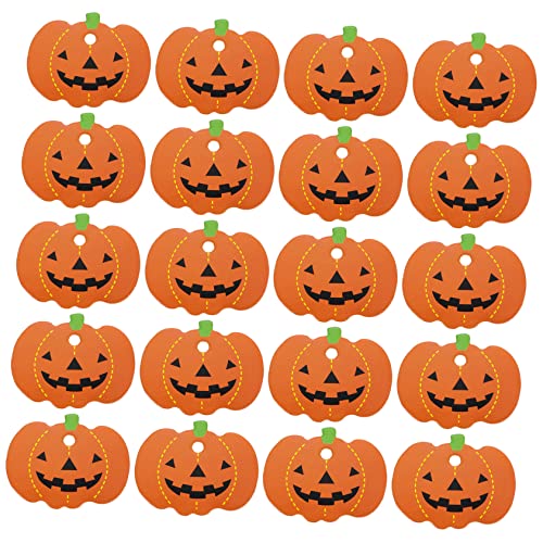 NULYLU 100 Stück Kürbis Etikettenanhänger, Halloween Geschenkdekorationen, Halloween Papieranhänger, Geschenkanhänger, Papier Kürbisanhänger, Halloween Kürbis Hängeanhänger, Festival von NULYLU