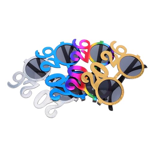NULYLU 4 Stück Teiliges Silvesterbrillen aus Komfortable Glitzernde Partybrille für Silvester Abschlussfeiern und Vielseitige Foto Requisiten Festliches Neujahrszubehör von NULYLU