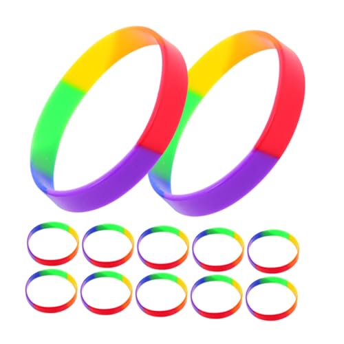 NULYLU 42 Stück Teiliges Bunte Silikon Sportarmbänder Elastisch Langlebig für Pride Month Festival Partydekoration Lgbt Wristbands für Damen und Männer von NULYLU