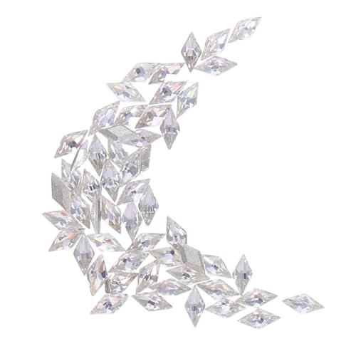 NULYLU 50 Stück Flachrückige Zirkonsteine für Funkelnde Nagelkunst Dekorative Gems für Diy Maniküre Glitzernde Nagelanhänger für Designs von NULYLU