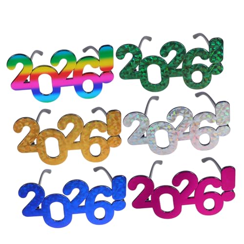 NULYLU 6 Stück Partybrille aus Pc Material Leichte Robuste Neuheits Sonnenbrillen mit Auffälliger Zahlenoptik Vielseitig als Fotorequisite und Dekoration für Silvester Abschlussfeier und NULYLU 6 Stück Partybrille aus Pc Material Leichte Robuste Neuheits Sonnenbrillen mit Auffälliger Zahlenoptik Vielseitig als Fotorequisite und Dekoration für Silvester Abschlussfeier und von NULYLU