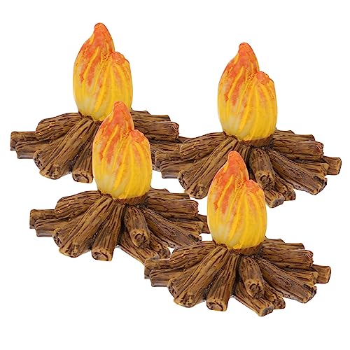 NULYLU Camping Thema Party Supplies 4 Stücke Harz Feuer Ornament Gefälschte Flammen Garten Decor Landschaft Einstellung von NULYLU
