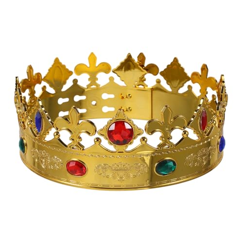 NULYLU Königskrone Gold mit Funkelnden Strasssteinen Leichter Renaissance Kopfschmuck für Halloween Fasching Maskerade und Geburtstagsfeiern Komfortables Party Accessoire für Herren NULYLU Königskrone Gold mit Funkelnden Strasssteinen Leichter Renaissance Kopfschmuck für Halloween Fasching Maskerade und Geburtstagsfeiern Komfortables Party Accessoire für Herren von NULYLU