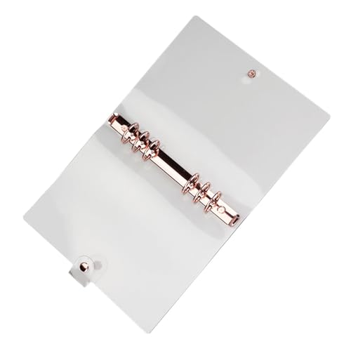 NULYLU Pvc transparentes Ringbuch Notizbuchhülle Roségold Widerstandsfähige Loseblatt Binder Abdeckung Praktischer und Tragbarer Organizer für Büro und Schule von NULYLU