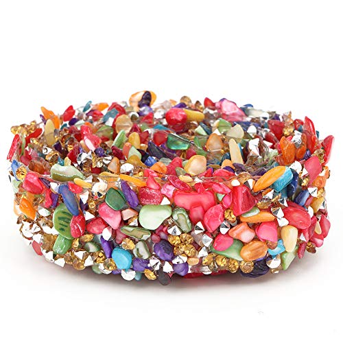 BUNTE STEINBAND DEKORATION ZUBEHÖR SCHNEIDERHANDWERK NÄHEN KLEID DEKOR 1M (2cm wide colored gravel glue strips) von NUMNBE