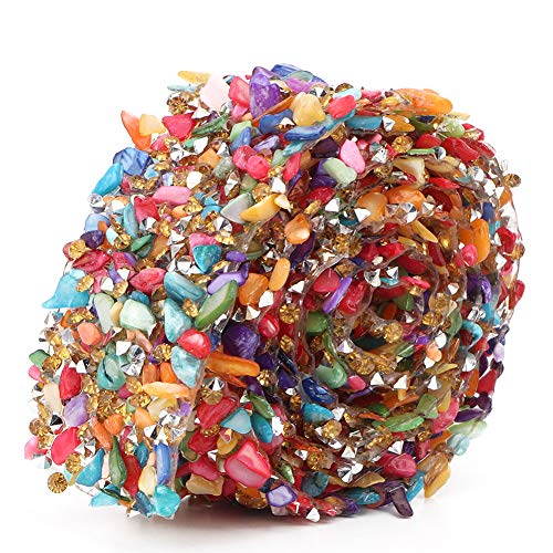 BUNTE STEINBAND DEKORATION ZUBEHÖR SCHNEIDERHANDWERK NÄHEN KLEID DEKOR 1M (3.5cm wide colored gravel glue strips) von NUMNBE