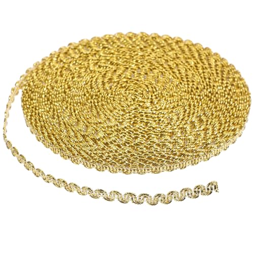 NUOBESTY 10 M Geflochtenes Gimp-besatzband 0 6 Cm Breit Goldfarben Zum Nähen Und Für Die Heimdekoration von NUOBESTY