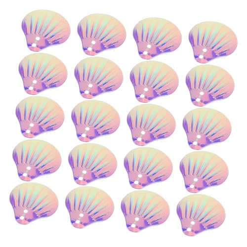 NUOBESTY 1 Muschel-doppelloch-pailletten Pailletten Aufnähen Shell-kleidung Mit Pailletten Pailletten-ornamente Pailletten Für Bastelkinder Pailletten Für Kleidung Lose Pailletten Plastik von NUOBESTY