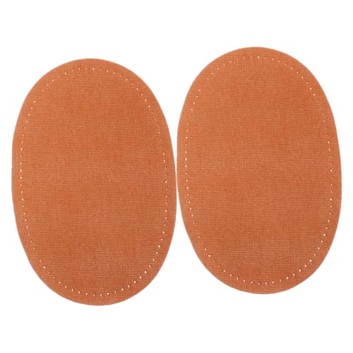 NUOBESTY 1 Paar Elastische Wildleder Ellbogen und Knie Patches mit Vorgebohrten Löchern Ovales Design für Einfache Anwendung Diy Modezubehör für Kleidung Camel Farbe von NUOBESTY