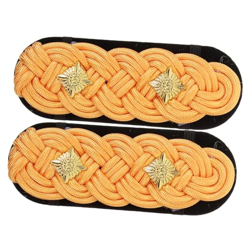 NUOBESTY 1 Paar Goldene Schulterklappen Dekorative Schulterabzeichen für und Kleidung Stilvolle und Langlebige Schulterepauletten Geeignet für Formelle Anlässe von NUOBESTY