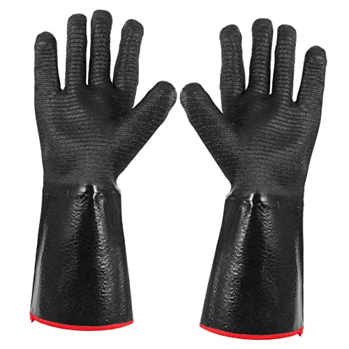 NUOBESTY 1 Paar Handschuhe thermisch Wärmer isolierte Handschuhe UV-Schutzhandschuhe Handschuhe hitzebeständig Hitzebeständige Handschuhe Hitze Handschuhe inneres Baumwollgarn Schwarz von NUOBESTY