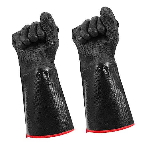 NUOBESTY 1 Paar Hochtemperaturbeständige Handjacke Hitze isoliert schnittfeste Arbeitshandschuhe schwer arbeiten Wärmer Feuerhandschuhe Handschuhe funktionieren inneres Baumwollgarn Schwarz von NUOBESTY