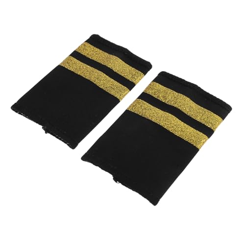 NUOBESTY 1 Paar Professionelle Pilot Uniform Schulterbretter mit Zwei Riegeln Flugzeugabzeichen Zubehör für Airline Captains und Cosplay Events NUOBESTY 1 Paar Professionelle Pilot Uniform Schulterbretter mit Zwei Riegeln Flugzeugabzeichen Zubehör für Airline Captains und Cosplay Events von NUOBESTY