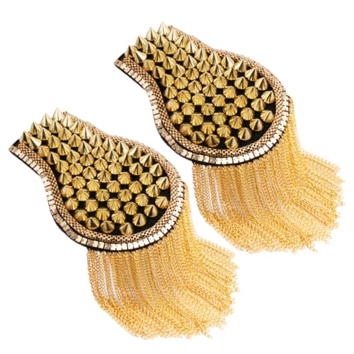 NUOBESTY 1 Paar Quasten Epauletten Anzug Rabenkostüm Nieten Quastenbrosche Köder Kostüme Für Damen Zubehör Fransen Schulter Epauletten Quastenbesatz Strass Blazer Kits Pad von NUOBESTY