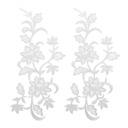 NUOBESTY 1 Paar Stickerei-Blumen-Patches: Aufnäher zum Aufbügeln – Reparatur-Applikationen für Hochzeitskleid-Dekoration, Reparatur von Kleidung, Rucksäcken, Jeans, Mützen von NUOBESTY