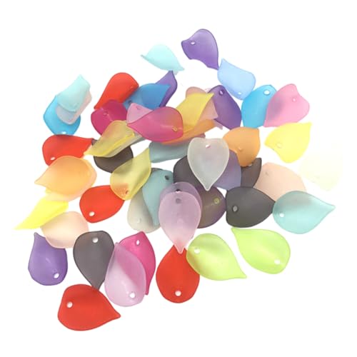 NUOBESTY 1 Packung Acryl-blumenperlen: Mattierte Blütenblatt-anhänger Für Diy-bastelprojekte, Schmuck – Leicht Für Ohrringe, Halsketten, Armbänder (1 Packung / 500 G) von NUOBESTY