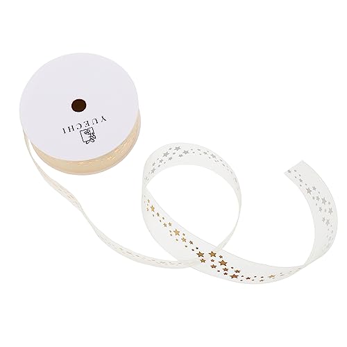 NUOBESTY 1 Rolle Bronzierendes Schneeband Sackleinen Tischläufer Weihnachtsdekorationen Kuchen Streifen geschenkband seidenband geschenkpaket bandfeile Weihnachtsband DIY-Bänder Schneegarn von NUOBESTY