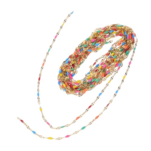 NUOBESTY 1 Rolle Emaille-perlenketten – Schmuckrolle Aus Edelstahl Mit Dünnen Lippen, Kettenglied Für Diy-schmuckhandwerk Zur Herstellung Von Halsketten, Armbändern Und Fußkettchen von NUOBESTY