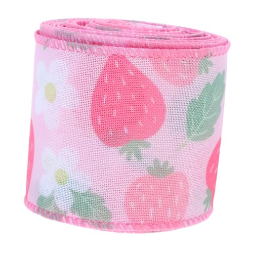 NUOBESTY 1 Rolle Erdbeerbandbogen Diy-bastelbänder Partyverpackungsbänder Partyverpackungsband Festliches Band Bedrucktes Band Zum Basteln Verpackungsband Für Fruchtband Polyester von NUOBESTY