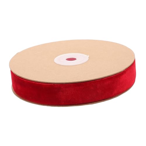 NUOBESTY 1 Rolle Fluffy Geschenkband Einseitig Flockiertes Dekoband für Hochzeit Geschenkverpackungen Haaraccessoires und Bastelprojekte Rot von NUOBESTY